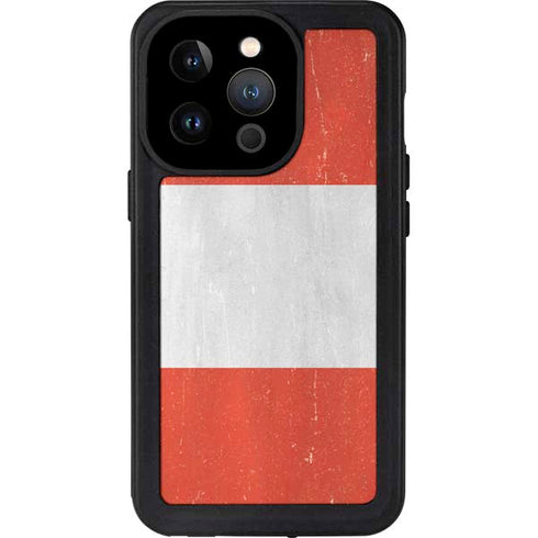 Distressed Austria Flag iPhone 14 Pro Waterproof Case